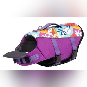 Dog Life Jacket Printed Vest for Swimming Boating, Adjustable Large Dogs